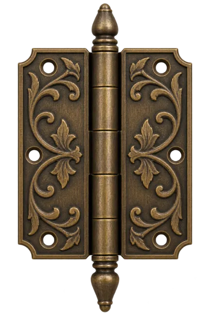 Ornate Antique Brass Door Hinge