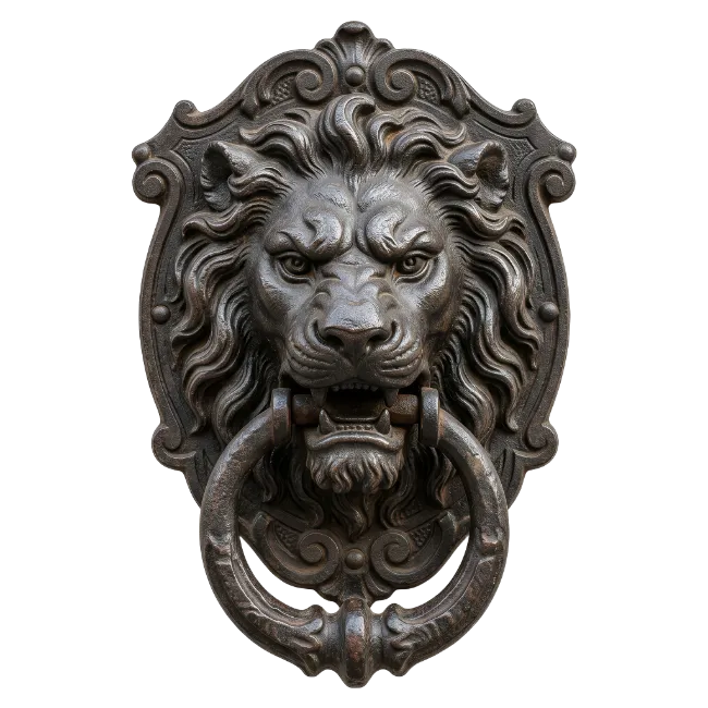 Ornate Bronze Lion Door Knocker