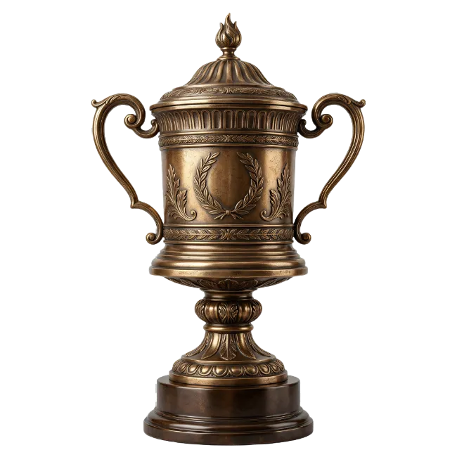 Ornate Bronze Trophy Cup with Handles
