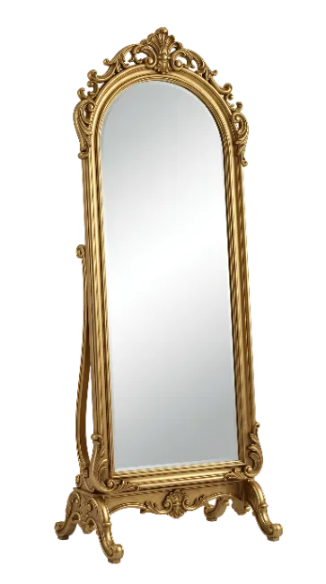 Ornate Gold Floor Mirror