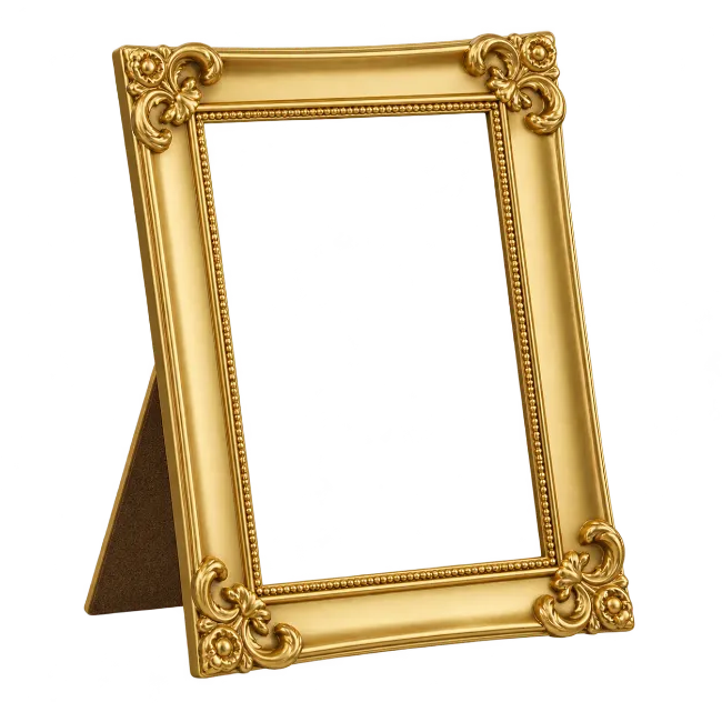 Ornate Gold Picture Frame with Stand