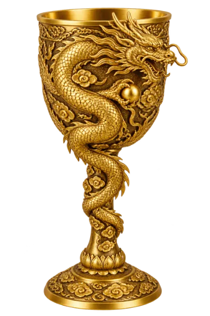 Ornate Golden Dragon Chalice