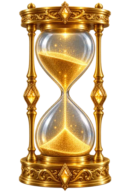 Ornate Golden Hourglass with Glowing Sand