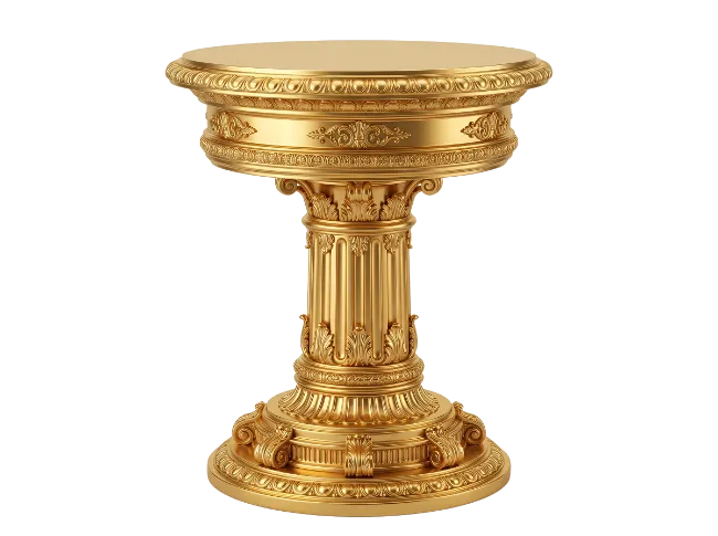 Ornate Golden Pedestal Stand