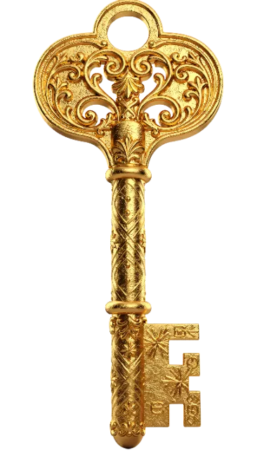 Ornate Golden Skeleton Key