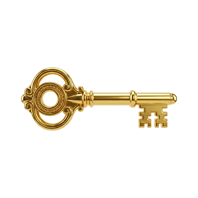 Ornate Golden Skeleton Key