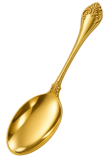Ornate Golden Spoon Cutout