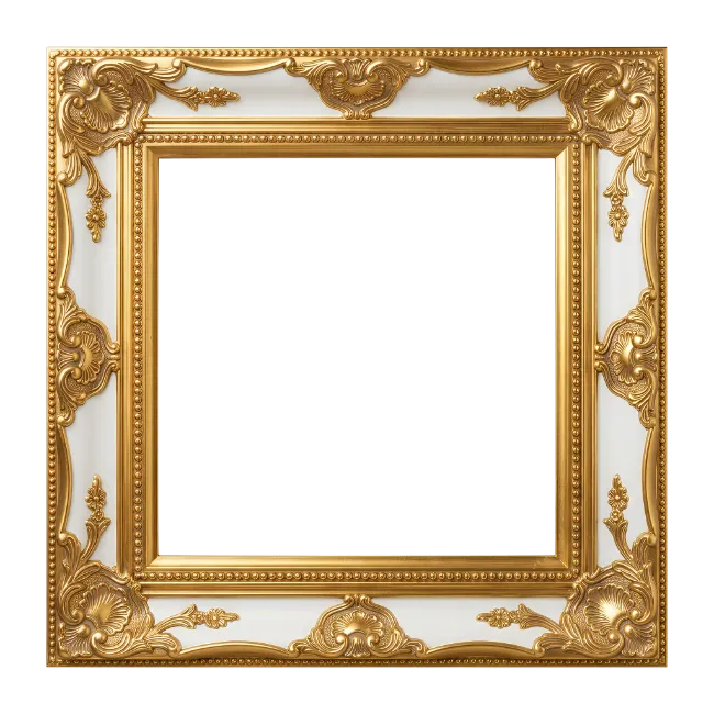 Ornate Golden Square Picture Frame