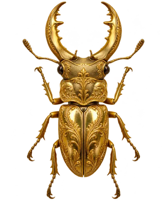 Ornate Golden Stag Beetle Insect