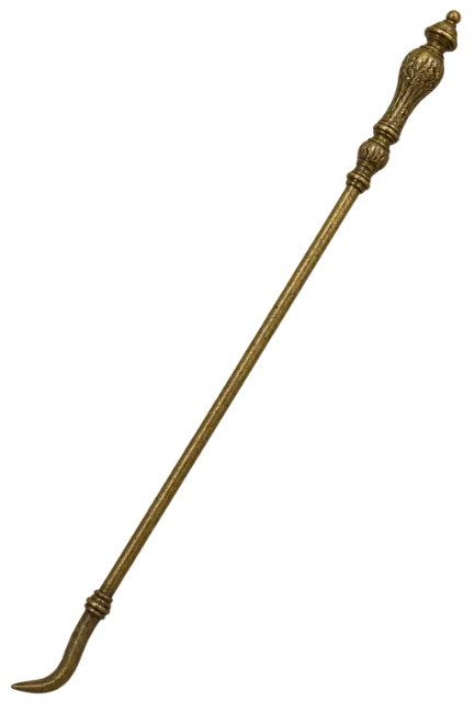 Ornate Metal Rod with Detailed Handle