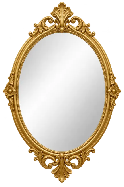 Ornate Oval Gold Mirror