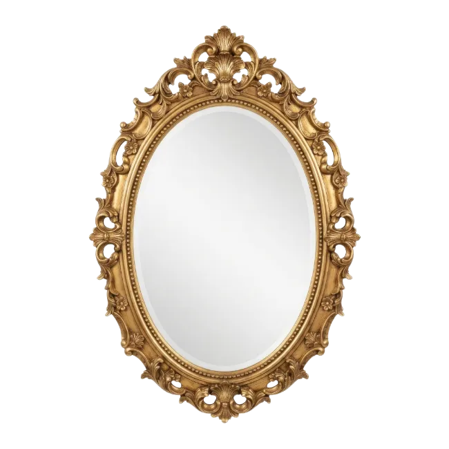 Ornate Oval Gold Mirror