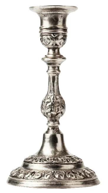 Ornate Silver Candlestick Holder