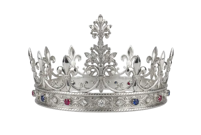 Ornate Silver Crown with Jewels
