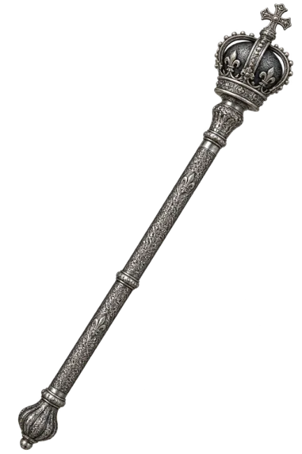 Ornate Silver Royal Scepter