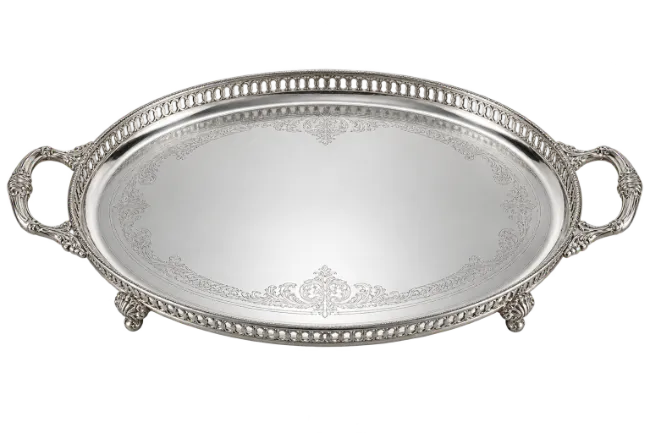 Ornate Silver Serving Tray