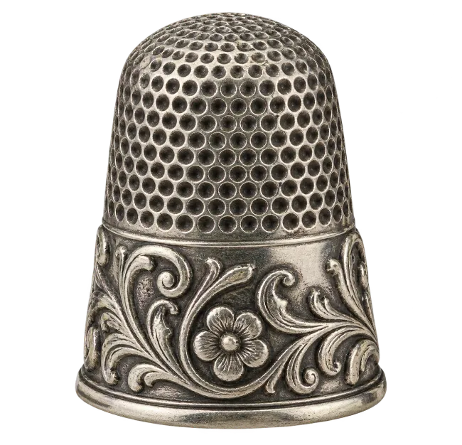 Ornate Silver Sewing Thimble
