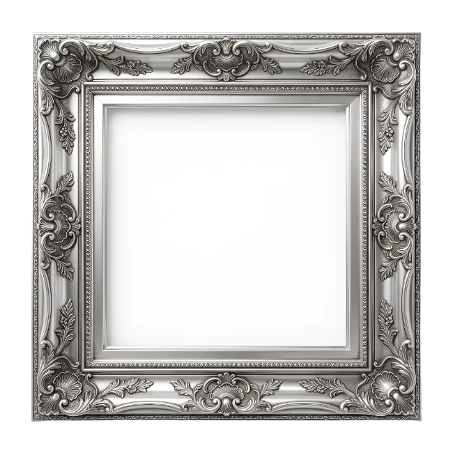 Ornate Silver Square Picture Frame