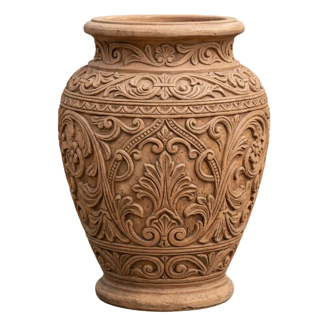 Ornate Terracotta Garden Planter Pot
