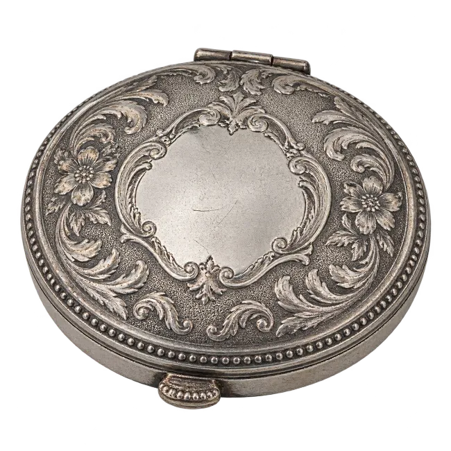 Ornate Vintage Silver Locket Box
