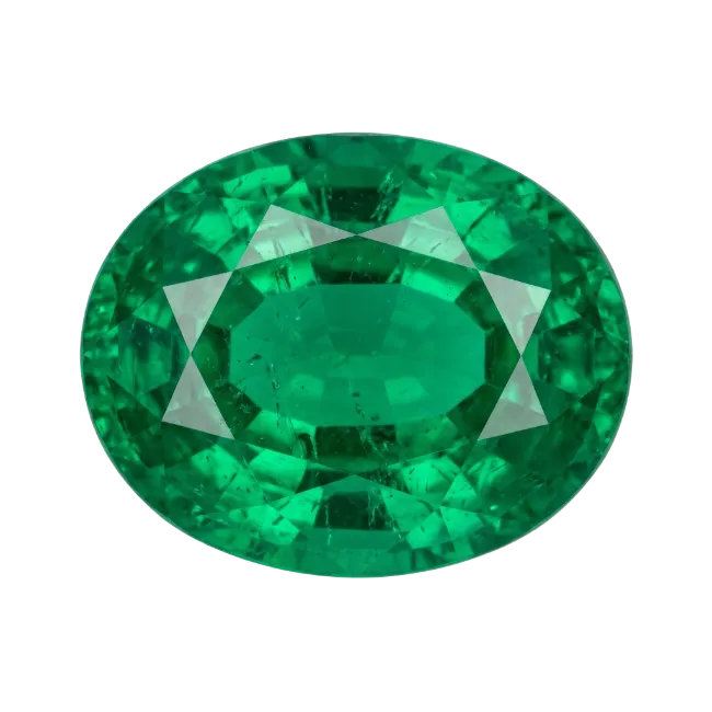 Oval Cut Green Emerald Gemstone