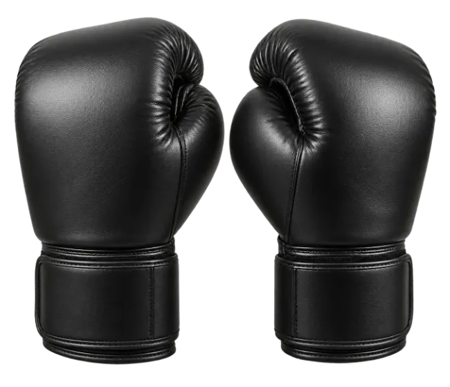 Pair of Black Leather Boxing Gloves