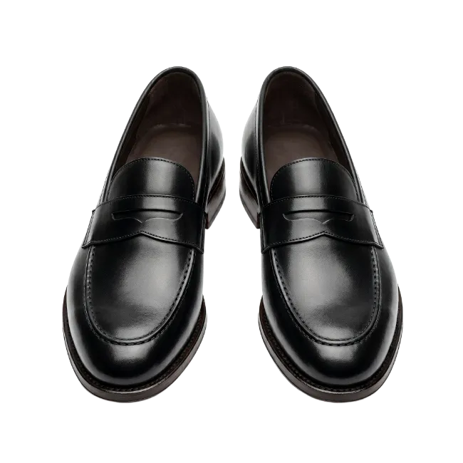 Pair of Classic Black Leather Loafers
