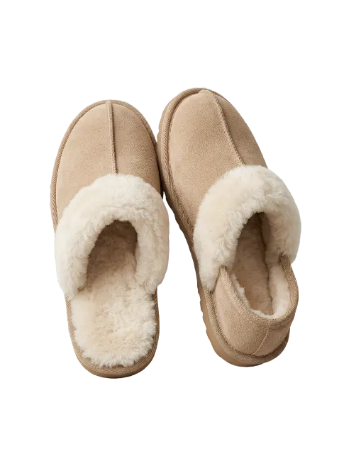 Pair of Cozy Tan Slippers
