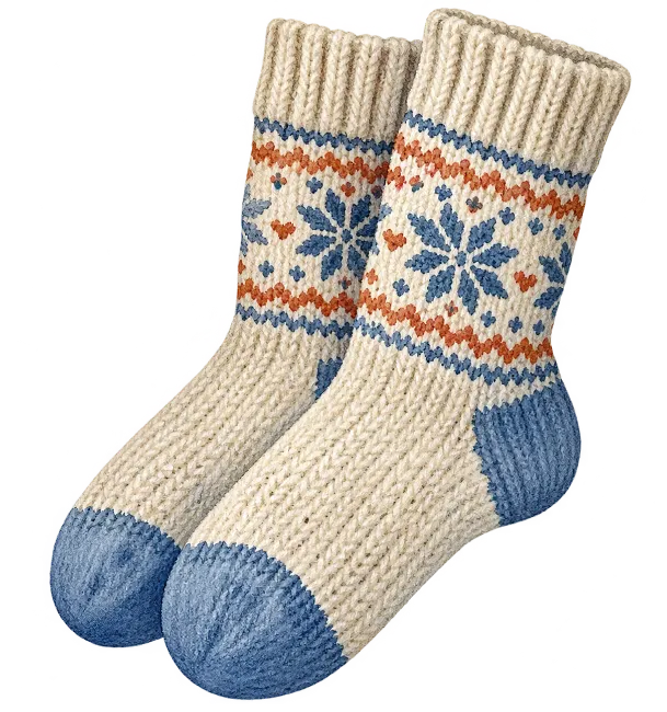 Pair of Knitted Woolen Winter Socks