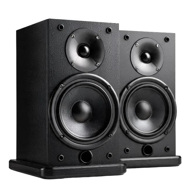 Pair of Modern Black Studio Monitors