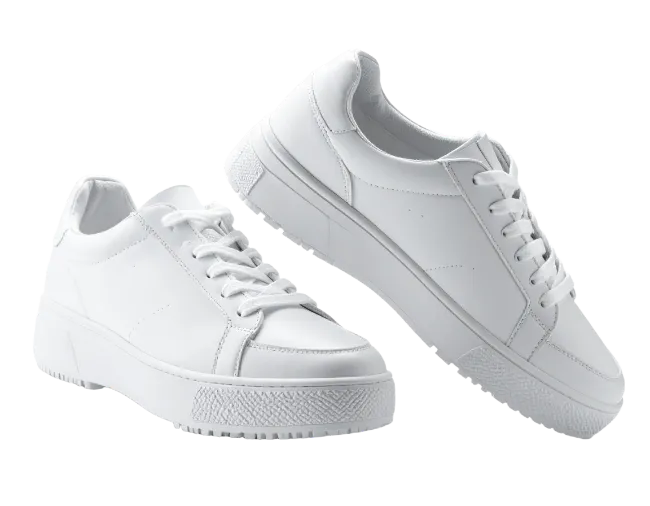 Pair of Modern White Sneakers Shoes
