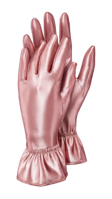Pair of Pink Satin Gloves