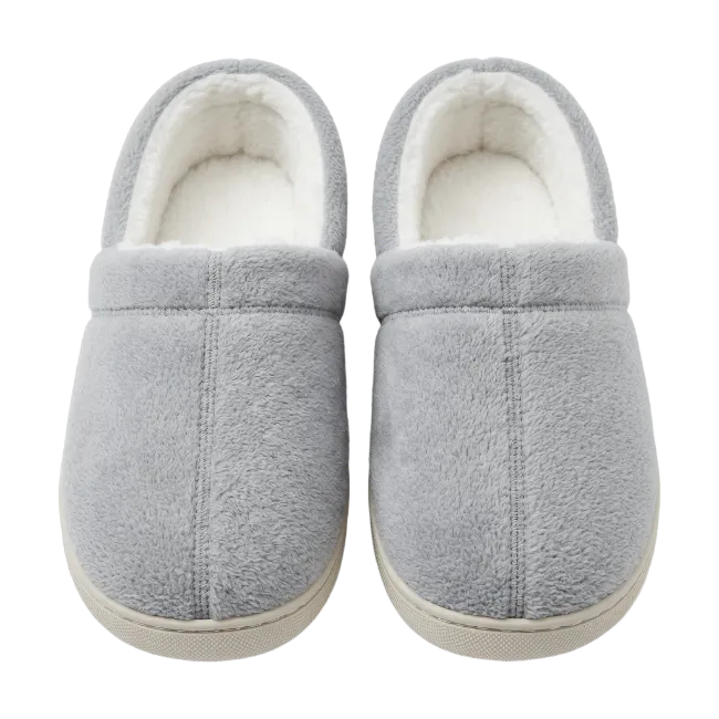 Pair of Soft Gray House Slippers