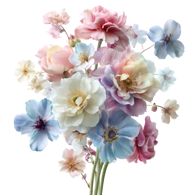 pastel flower bouquet arrangement