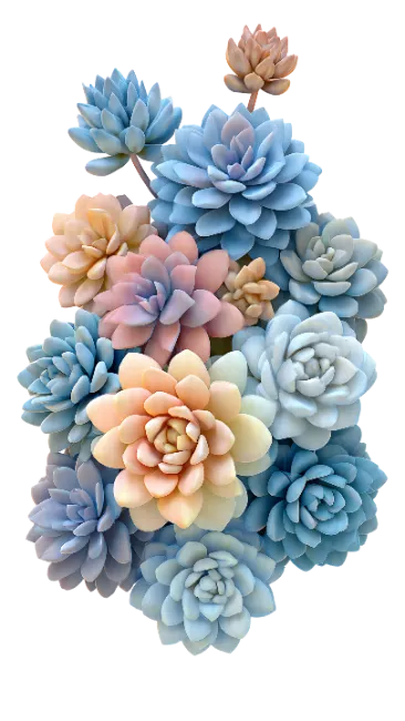 pastel succulent arrangement bouquet