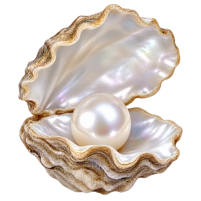 Pearl in Open Oyster Shell