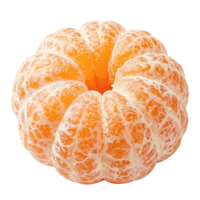Peeled Mandarin Orange Fruit Top View