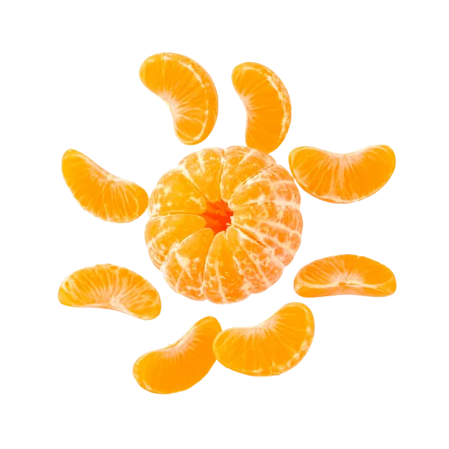 Peeled Mandarin Orange With Slices