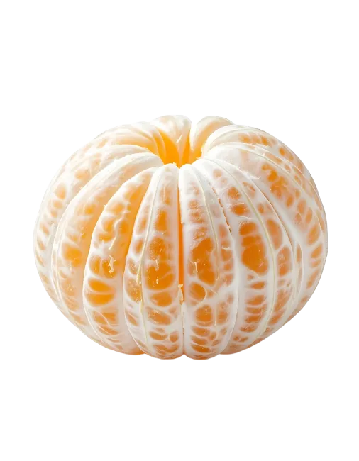 Peeled Tangerine Fruit Isolated