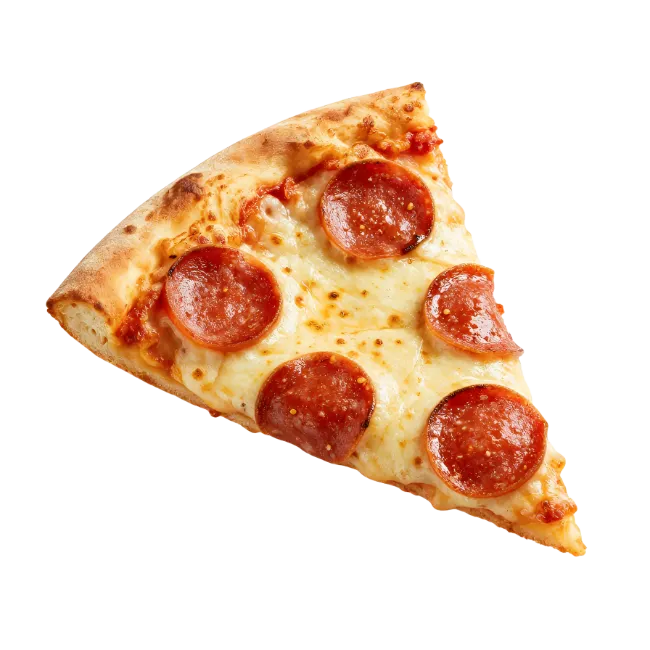 Pepperoni Pizza Slice Isolated