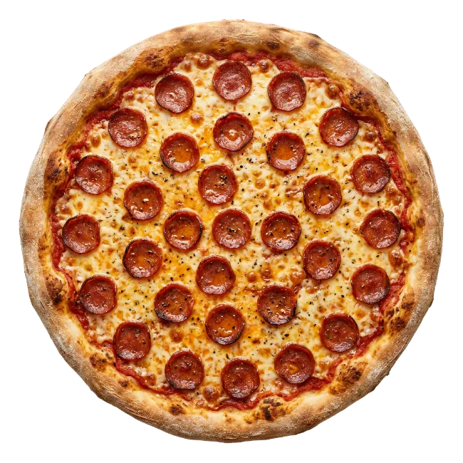 Pepperoni Pizza Top View
