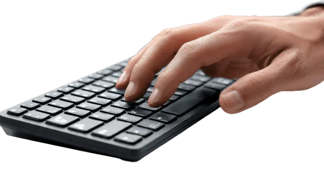 Person Typing on Black Computer Keyboard