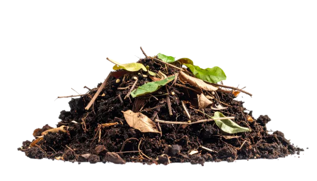 Pile of fertile soil with organic compost