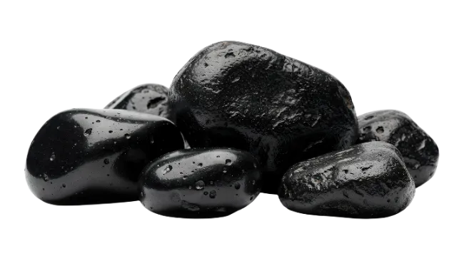 Pile of Smooth Black River Stones