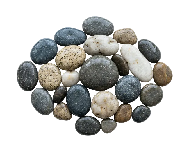 Pile of Smooth River Pebbles