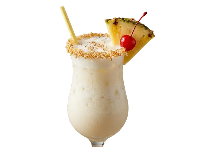 Pina Colada Cocktail with Pineapple and Cherry