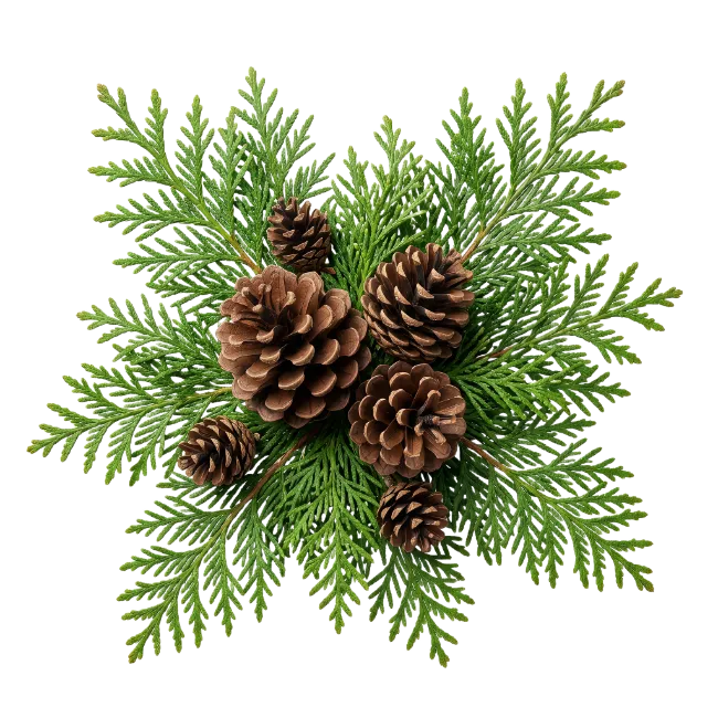 Pine Cones And Evergreen Foliage Arrangement