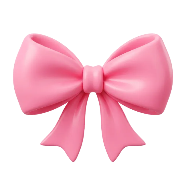 Pink 3D Ribbon Bow