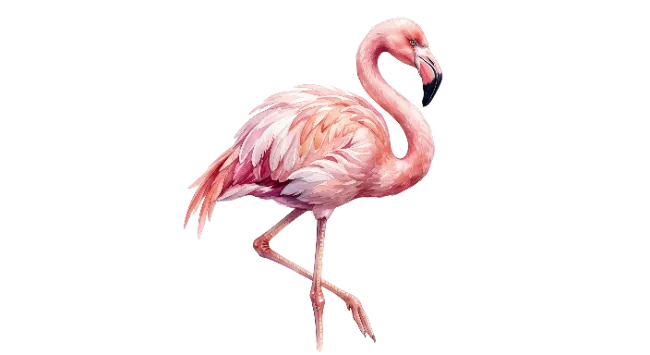 Pink Flamingo Bird Standing