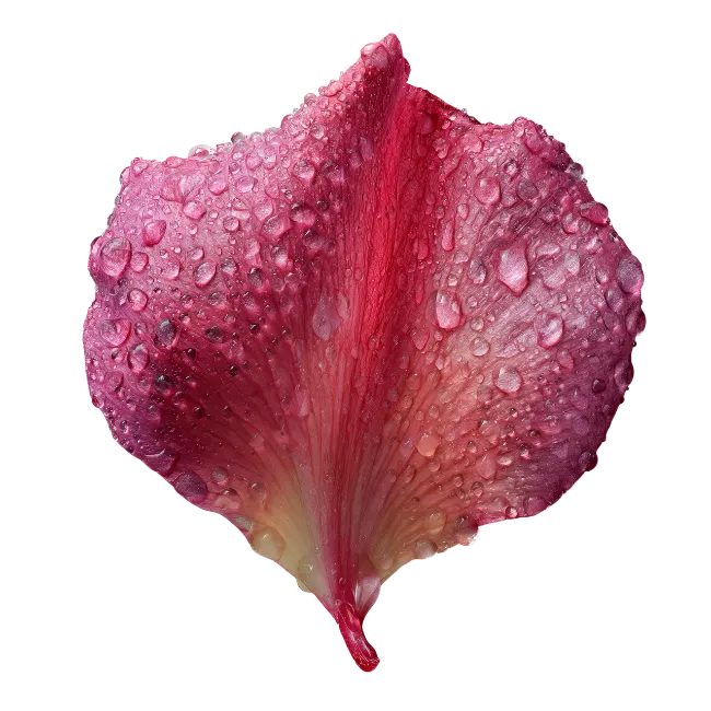 Pink Flower Petal with Dew Drops
